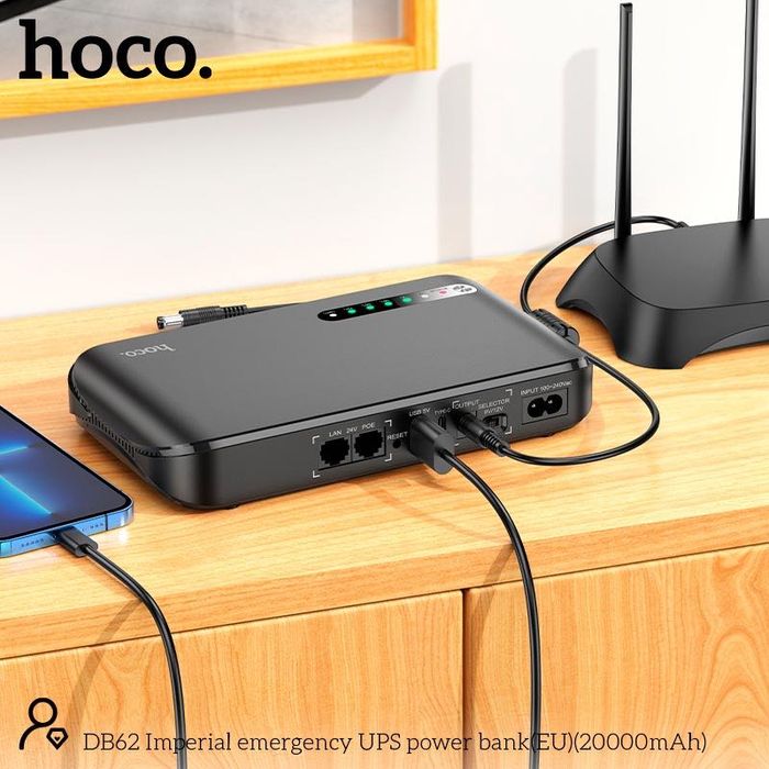 Mini UPS HOCO DB62 20000 mAh 12V для роутера