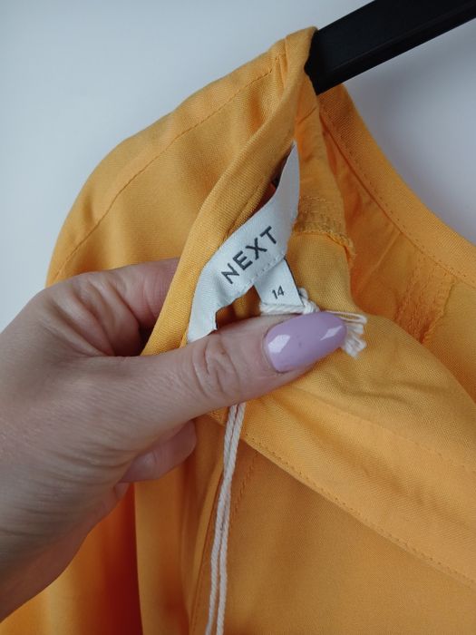Bluzka Next żółta elegancka lekka EcoVero rozmiar XL 42 hit