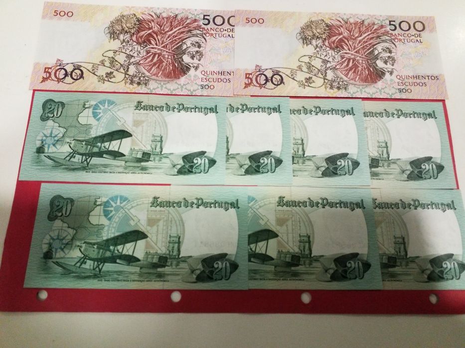 Notas antigas portuguesas.