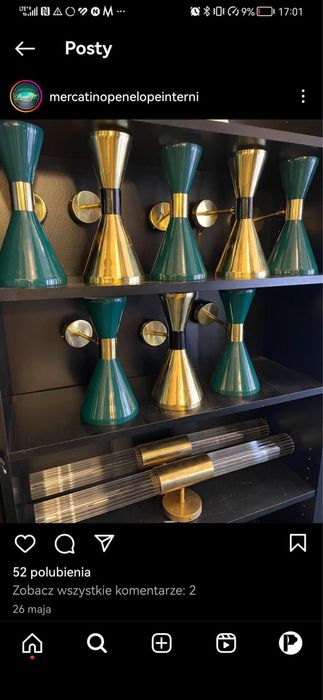 Kinkiet włoska lampa włoski vintage Mid century