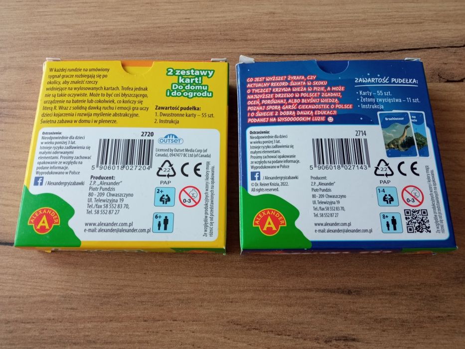 Gry karciane kieszonkowe dla dzieci