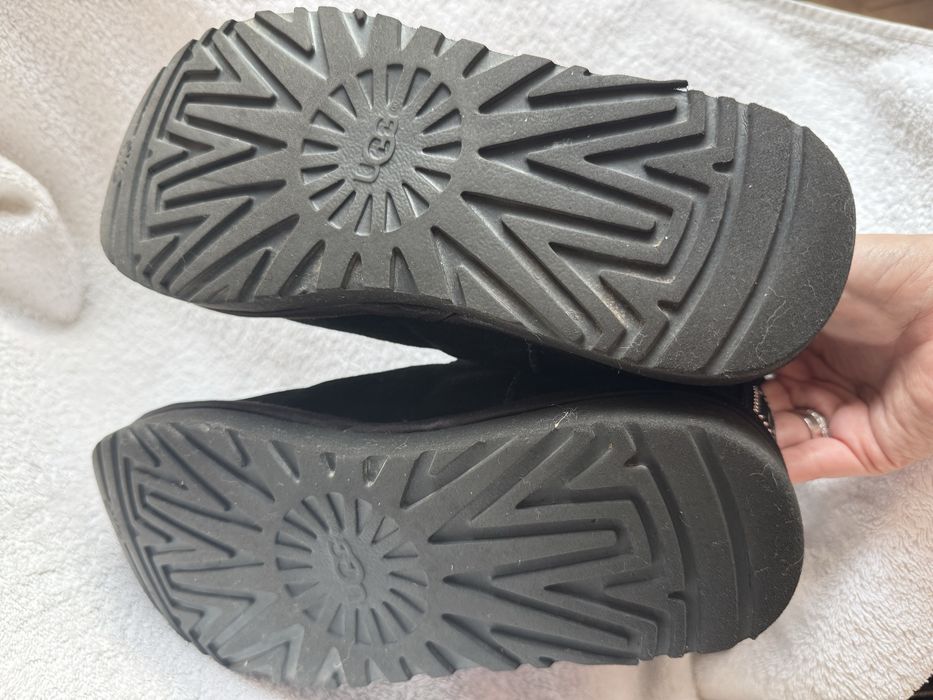Сапоги угги ugg 39р черные кожа овчина
