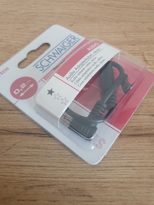 Kabel Audio Stereo adaptera wtyczki kątowej Schwaiger