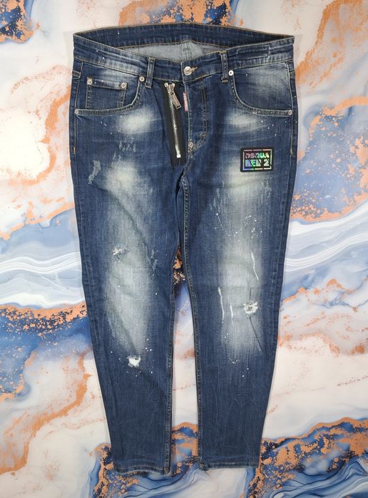 Джинсы Dsquared2 Kanadians заужненные рваные потертые мужские