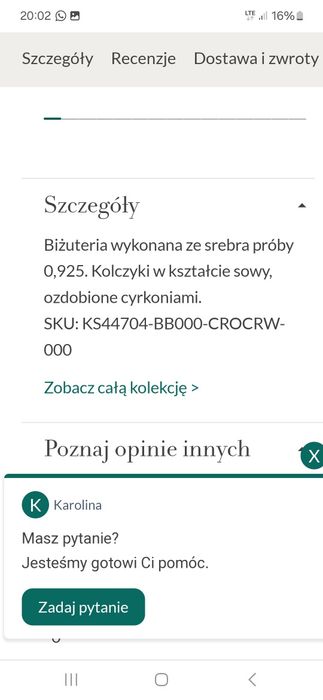 Kolczyki srebrne Yes sówki