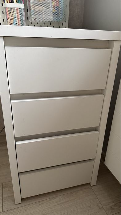 Biurko białe szuflady zestaw organizer ikea