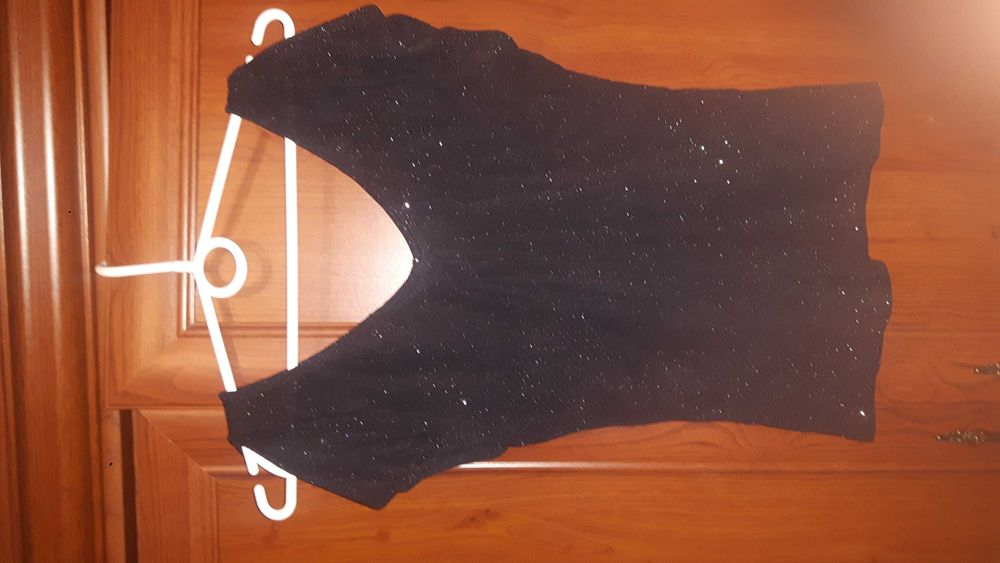 Bluzka czarna brokat Sylwester świecąca na imprezę S, M 36, 38