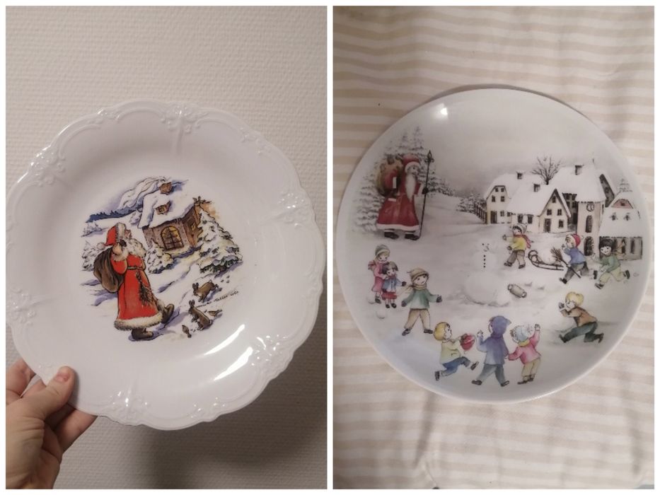 Посуда новогодняя, фарфор, ручная роспись