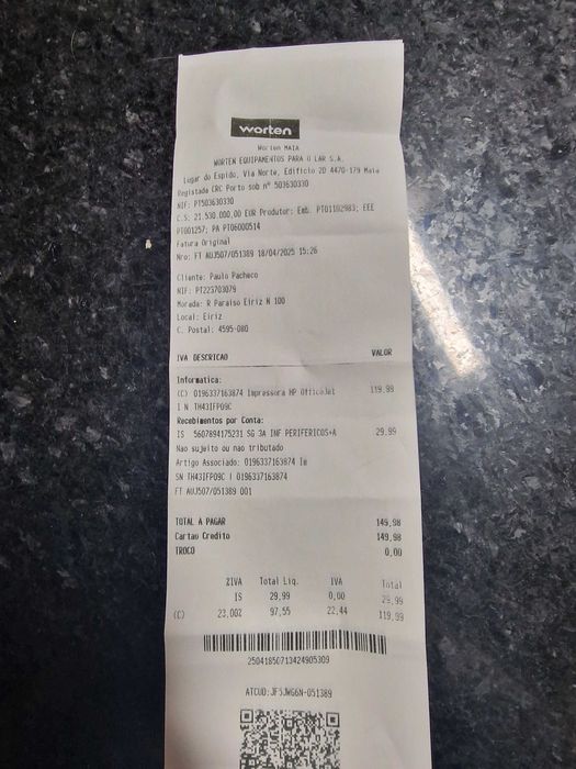 Impressora Hp ainda com garantia