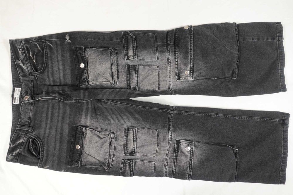 Bershka Spodnie Opium Washed Cargo Multipocket Baggy Szerokie 38