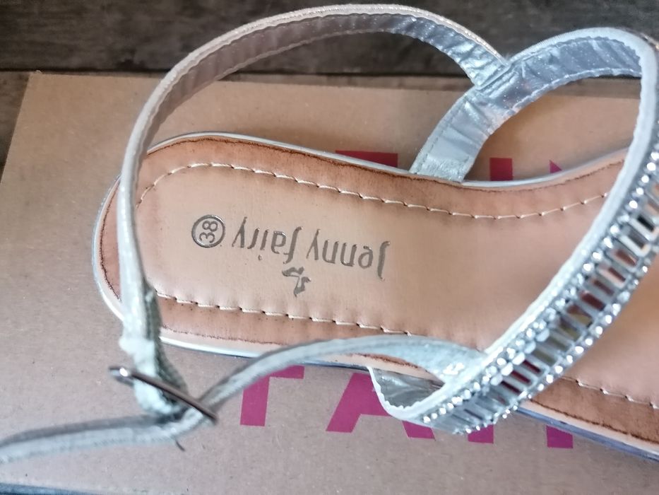 Sandały damskie srebrne