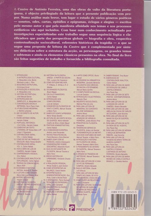 Para uma leitura da Castro e Poemas Lusitanos de António Ferreira