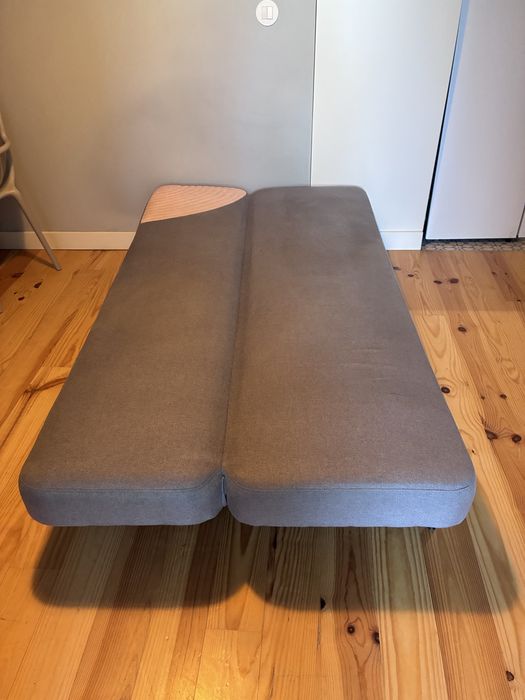 Sofá-cama cinza moderno em excelente estado – 190x110 cm