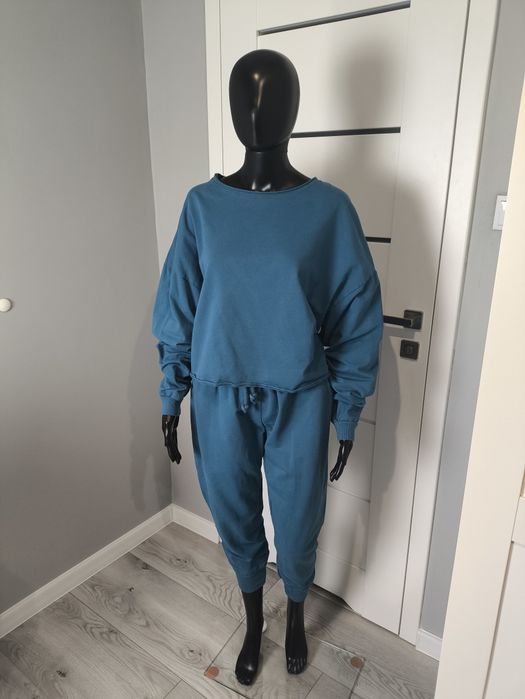 Dres damski komplet dresowy Made In Italy odcień morski uniwersalny