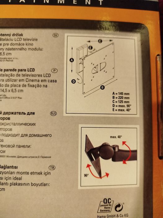 Uchwyt ścienny LCD