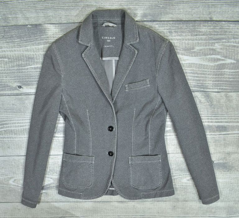 Circolo 1901 Szara Marynarka Damska Żakiet Slim Fit It40 Eu 36
