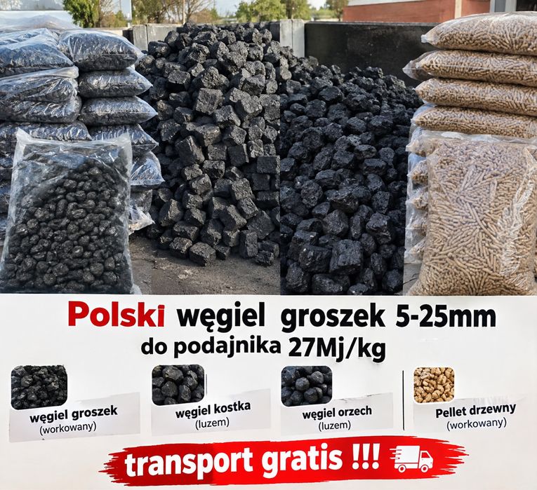 Groszek 5-25mm 28 mj/kg Polski węgiel kostka orzech Pellet Pacanów