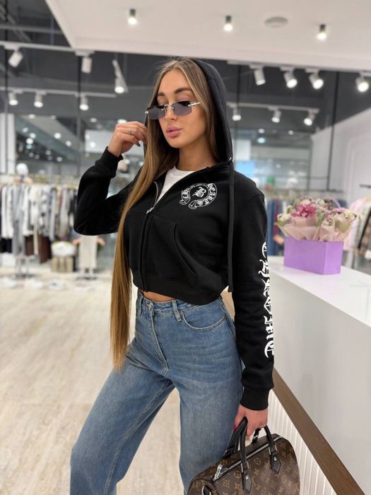Женские лосины Chrome Hearts, леггинсы лосины Хром Хартс, Худи зип