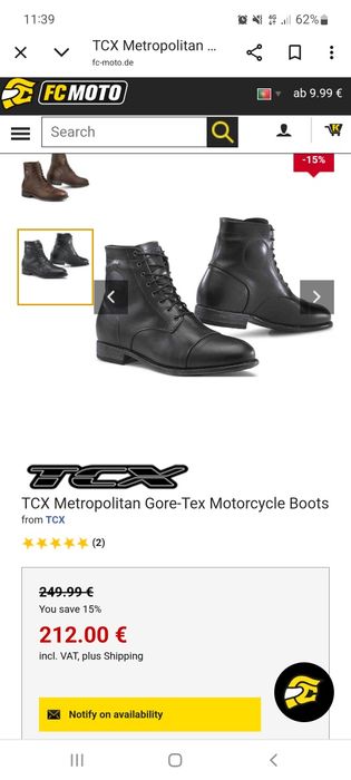 Botas motard tcx metropolitan - 41