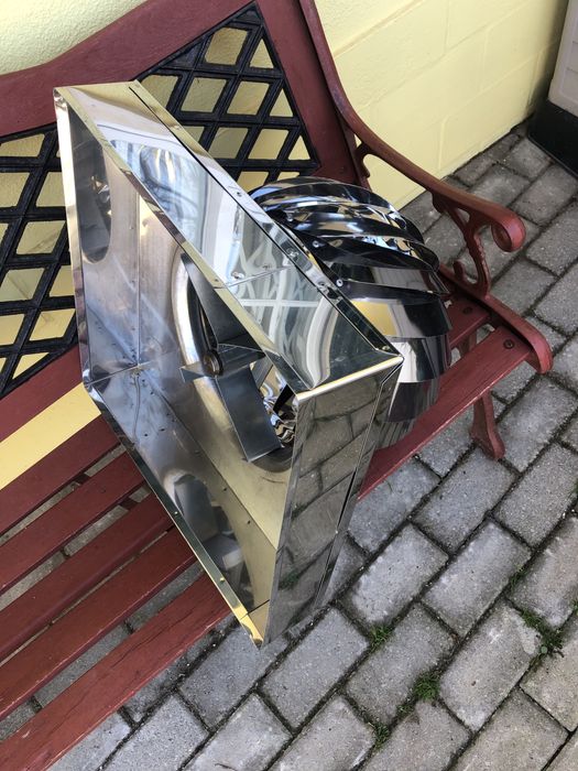 Girândula inox base quadrada nova 44 x 41,5cm