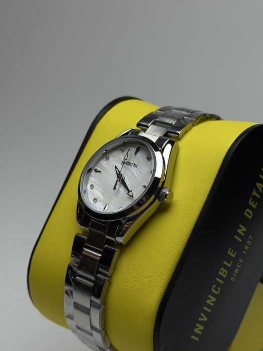 Invicta 69342, жіночий сріблястий годинник, круглий годинник інвікта