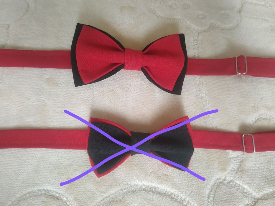 Галстук бабочка, метелик красные и черные, взрослые и детские