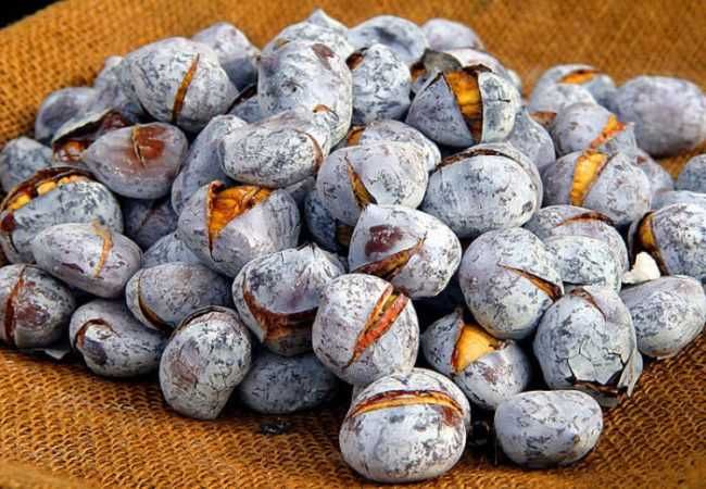 castanhas assadas