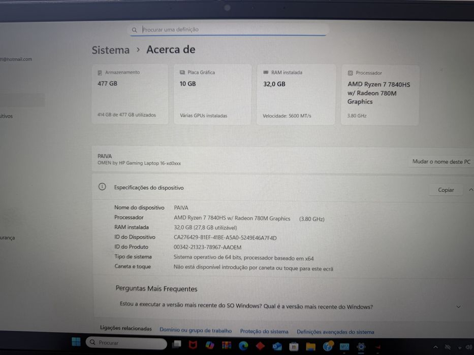HP omen 16, 3 meses de uso
