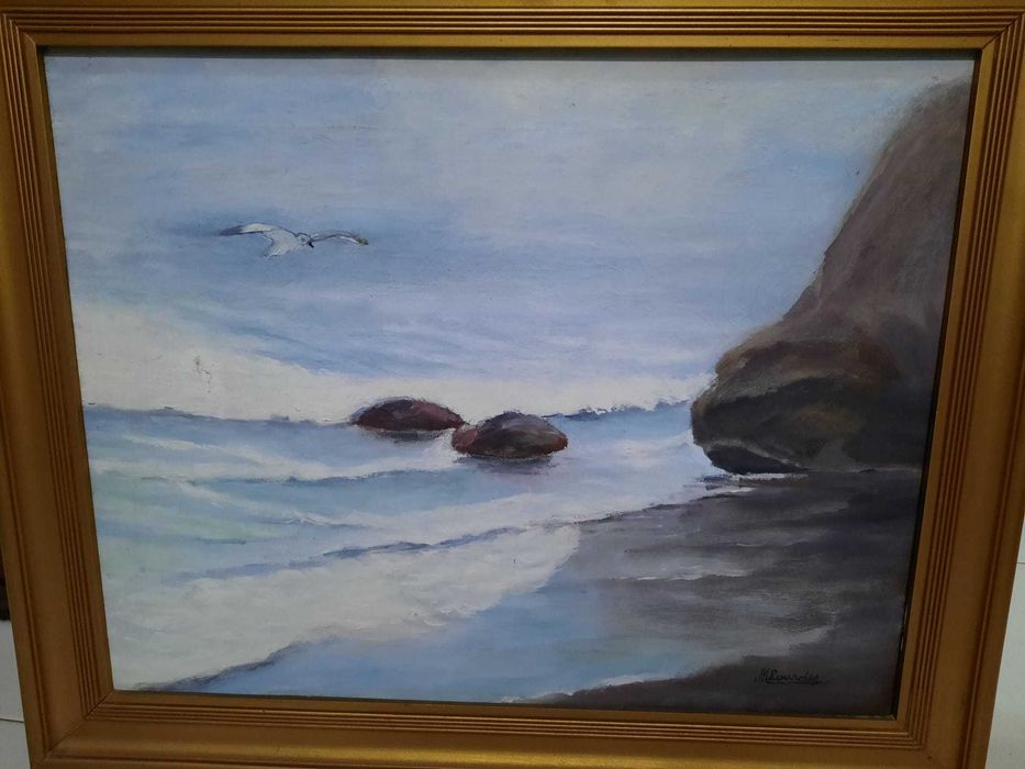 Pintura a óleo "Gaivota na Costa"