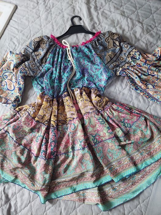 Sukienka tunika boho kolorowa