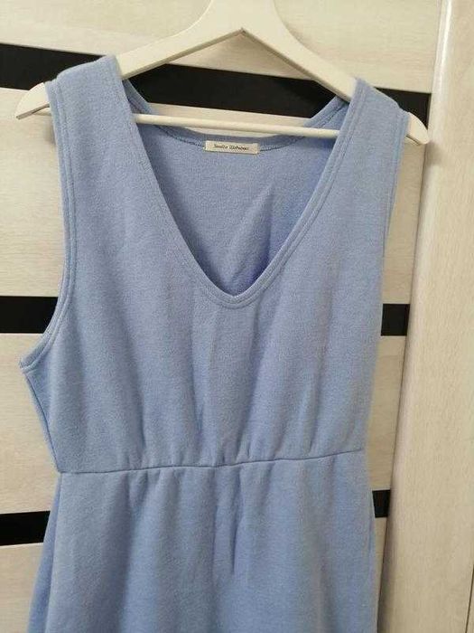 Нова сукня в підлогу, з блакитного теплого трикотажу, верх м, низ xl