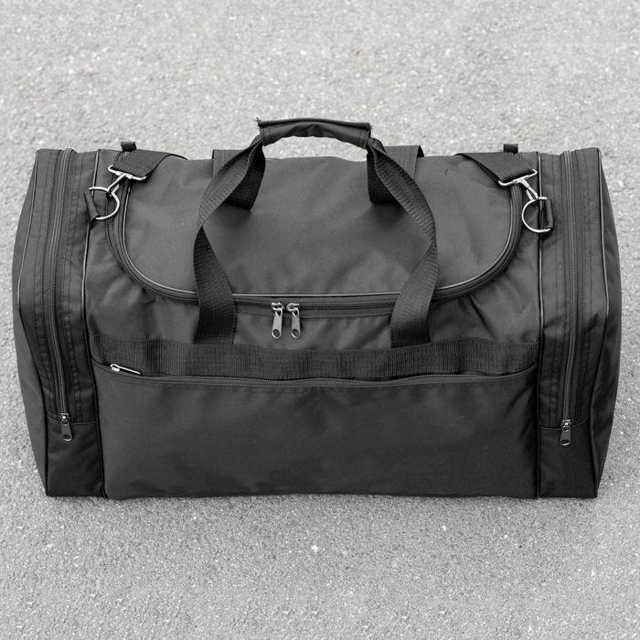 Чоловіча дорожня спортивна сумка Fat чорна тканинна на 60 літрів