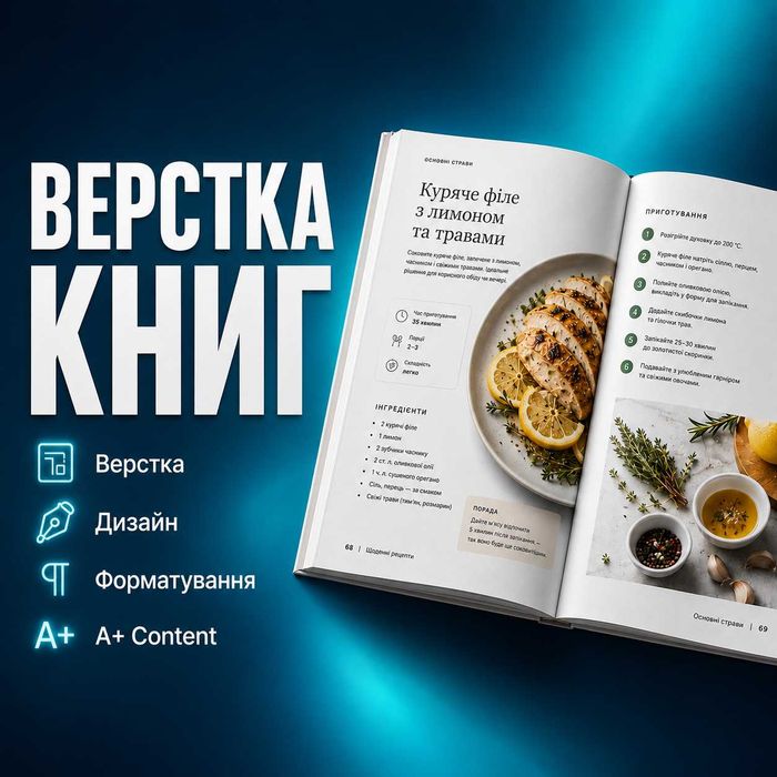 Верстка книг, Дизайн Книг, Amazon KDP, підготовка PDF до друку, дизайн обкладинки