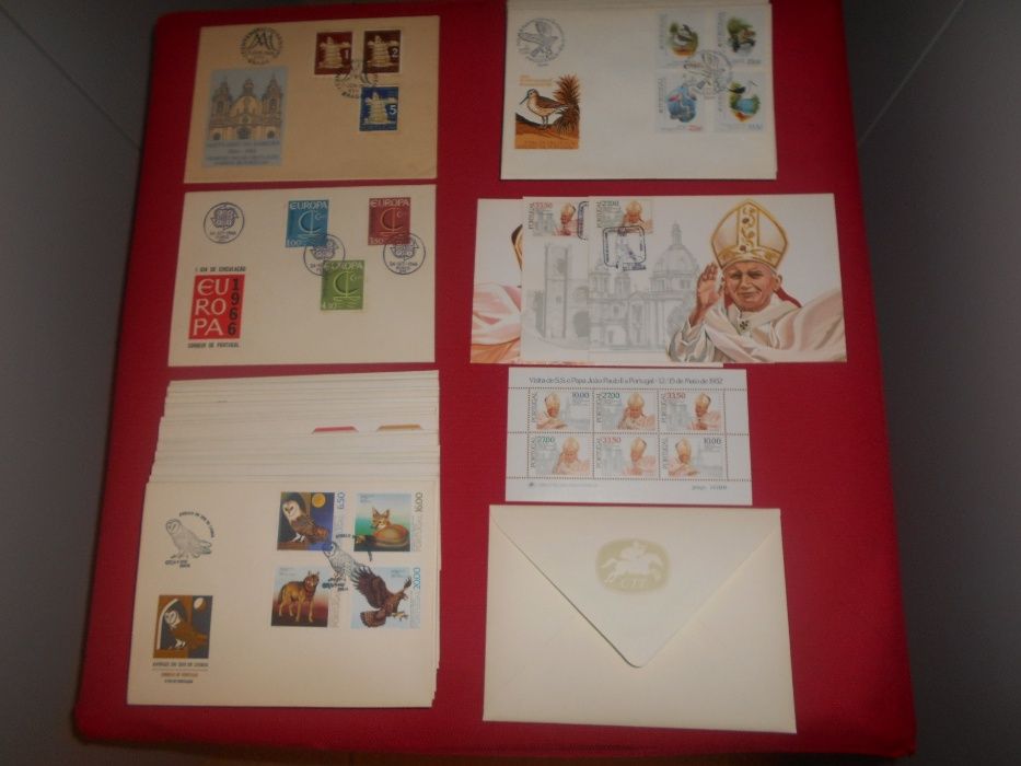 62 Sobrescritos e 29 Blocos de selos com o carimbo de 1º dia (1964-83)