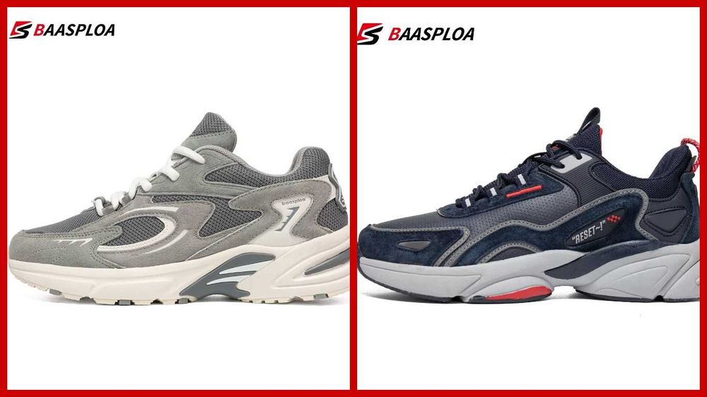 Новые кожаные кроссовки Baasploa для занятий спортом и прогулок.
