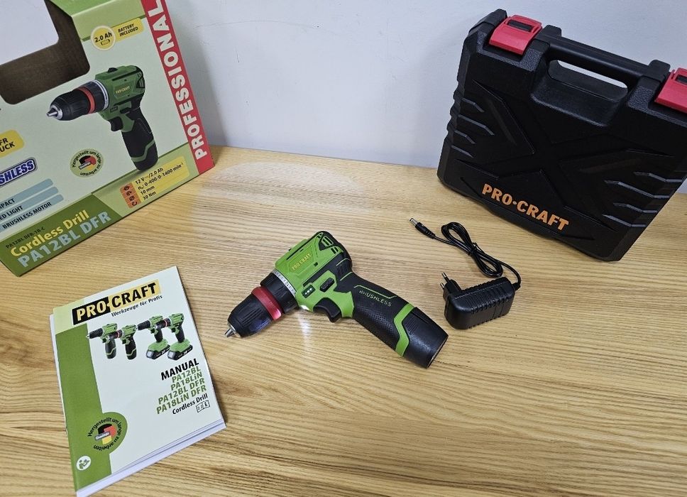 Бесщеточный Легкий Мощный Шуруповерт ProCraft 12V Съёмный патрон