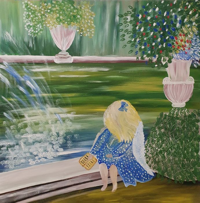 Картина маслом на фанере рельефная