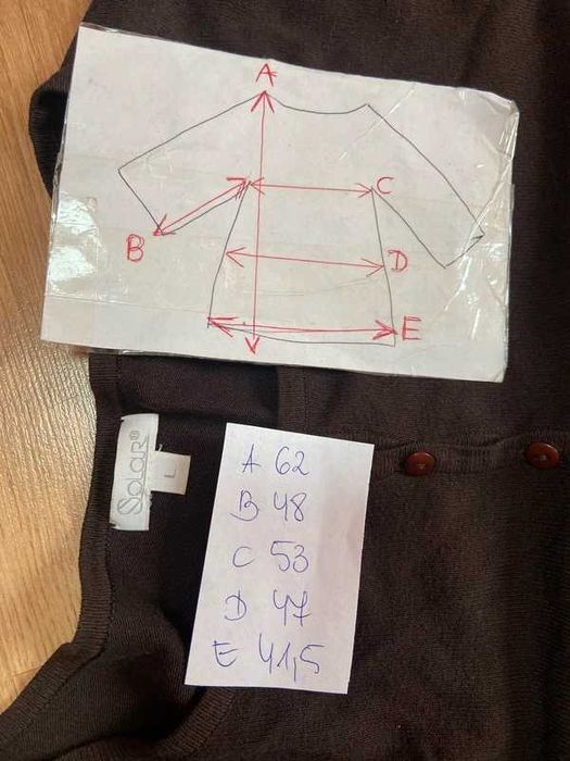 Sweter kardigan braz solar na guziki lekki basic l xl 40