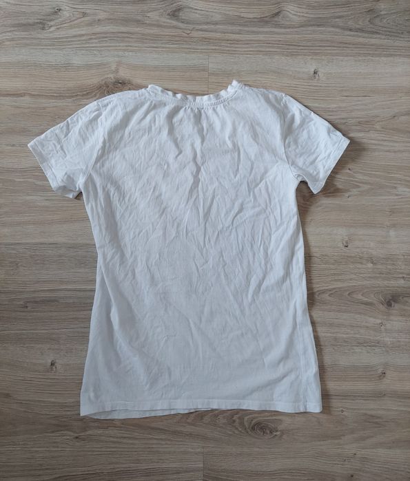 T-Shirt koszulka Biała z nadrukiem Stradivarius