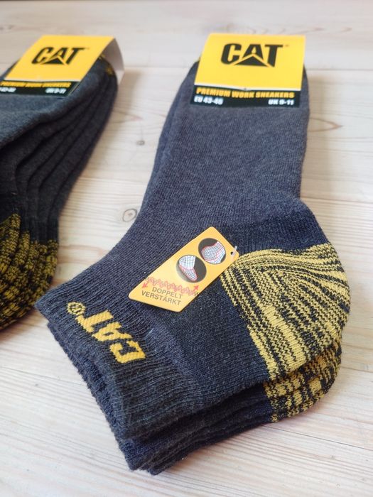 2kpl Skarpetki Robocze CAT 43-46 szare Caterpillar krótkie 3pary Mocne