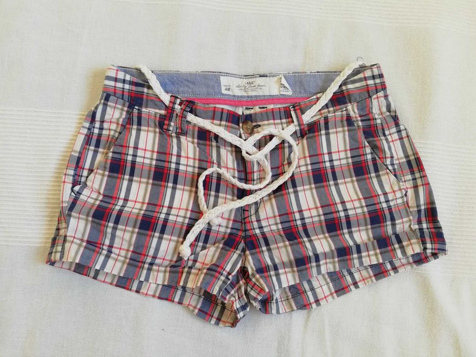 spodenki szorty w kratkę H&M