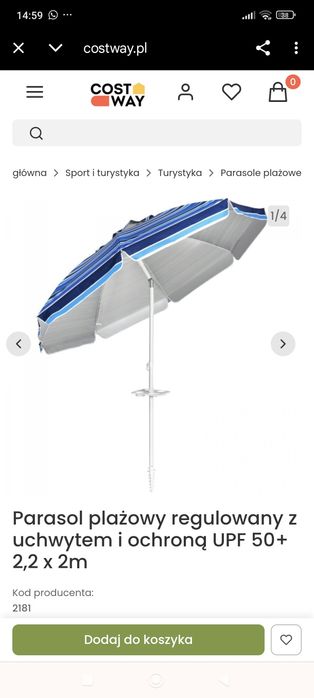 Parasol plażowa duża