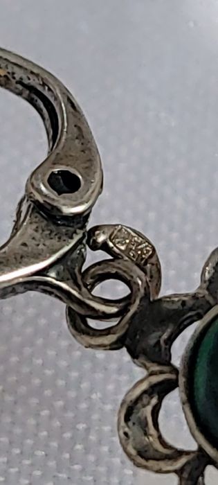 Srebrne kolczyki 925 z malachitem