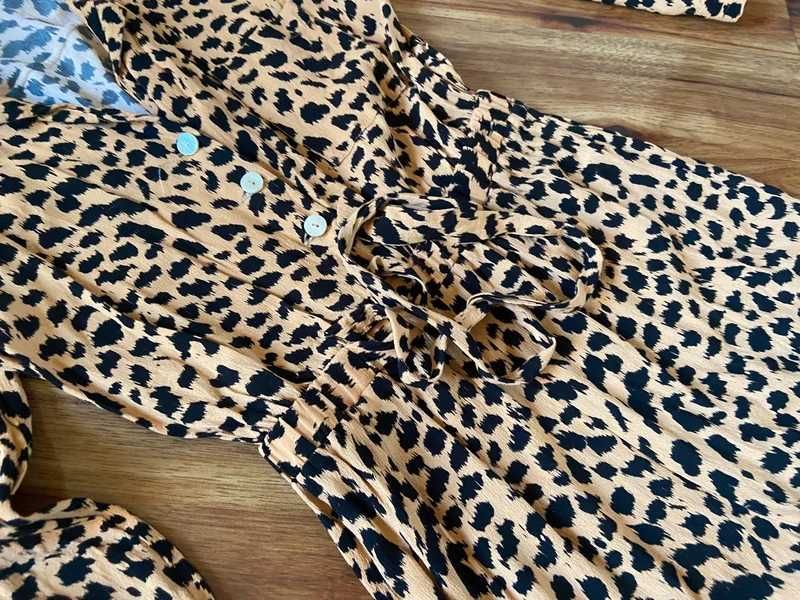 Miss selfridge kombinezon dlugi wiskoza centki panterka