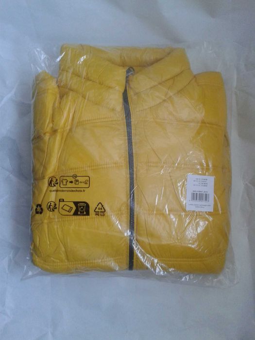 Kurtka damska pikowana lekka ciepła wodoodporna ŻÓŁTA BŁYSZCZĄCA r. M