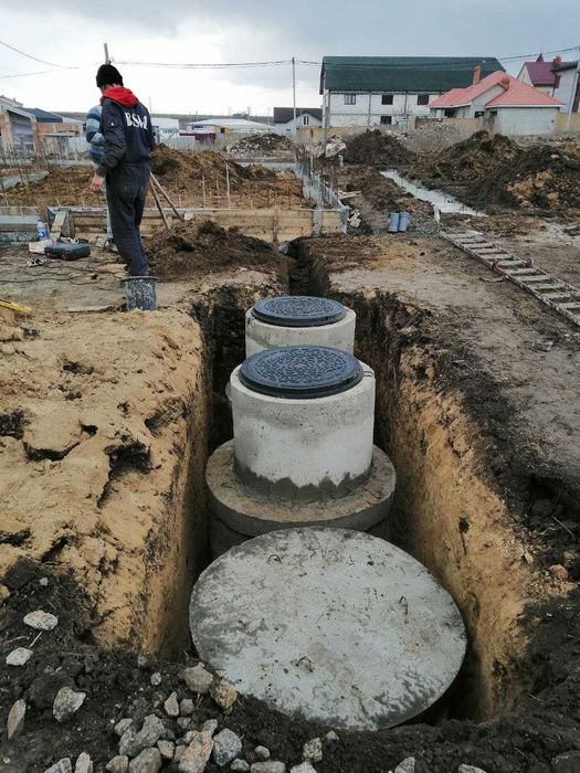 Выгребная яма. Сливная яма ПОД КЛЮЧ. Копание траншей, канализация