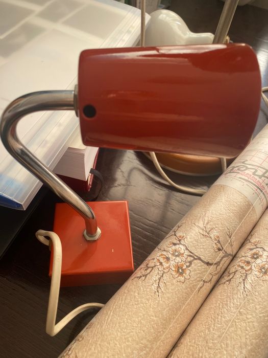 Kinkiet, lampka pomarańczowa PRL