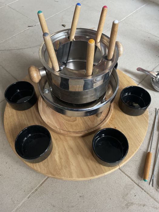 Fondue rotativo com lamparina