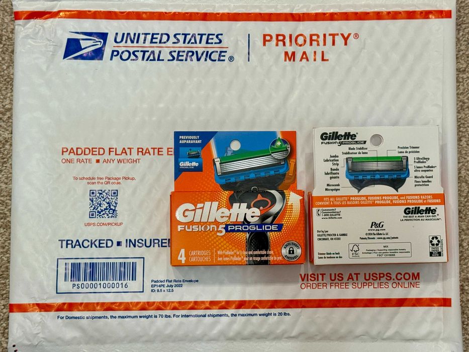 Оригинал 100% из США Gillette Proglide Fusion 4шт, лосьон, гель пена