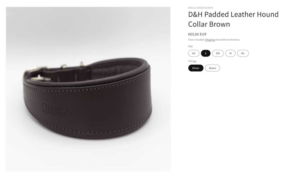 Нашийник D&H 100% шкіра S